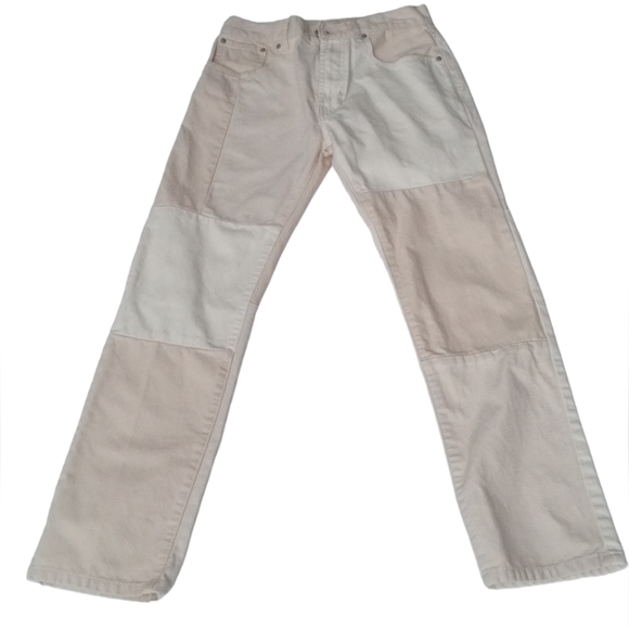 PACSUN VINTAGE LOOSE  WOMEN'S WHITE /TAN PATCH JEANS. SIZE 29 - Picture 3 of 13